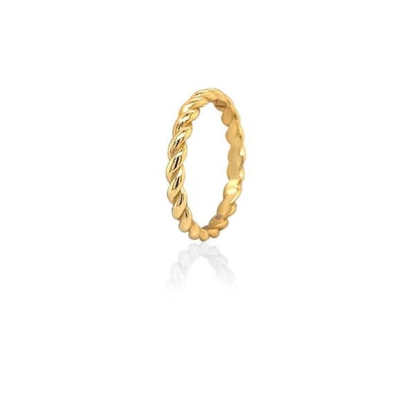 NWT Hailey Rope Ring // 14K Gold Vermeil (Size 7) - Picture 2 of 4